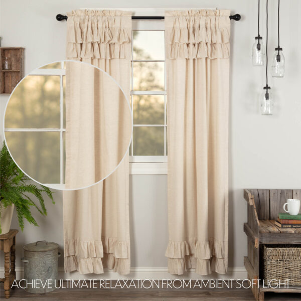 VHC-51351 - Simple Life Flax Natural Ruffled Panel Set of 2 84x40