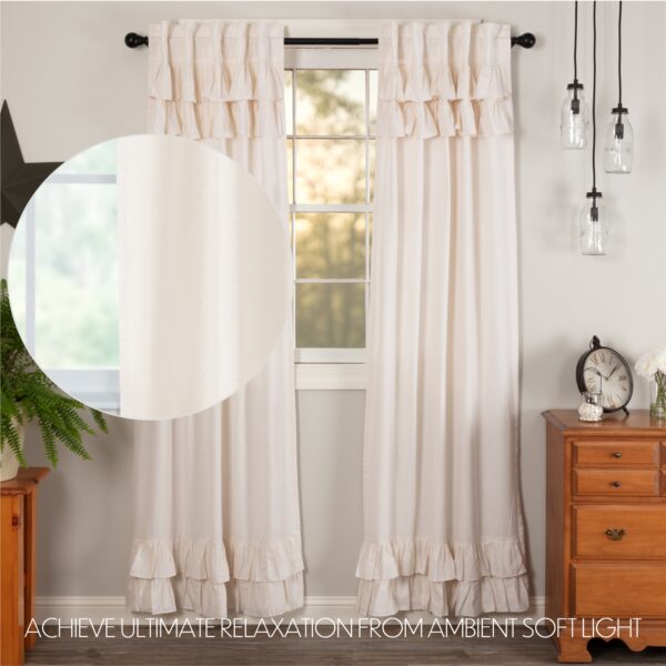 VHC-51364 - Simple Life Flax Antique White Ruffled Panel Set of 2 84x40