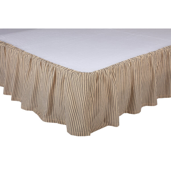 VHC-51932 - Sawyer Mill Charcoal Ticking Stripe King Bed Skirt 78x80x16