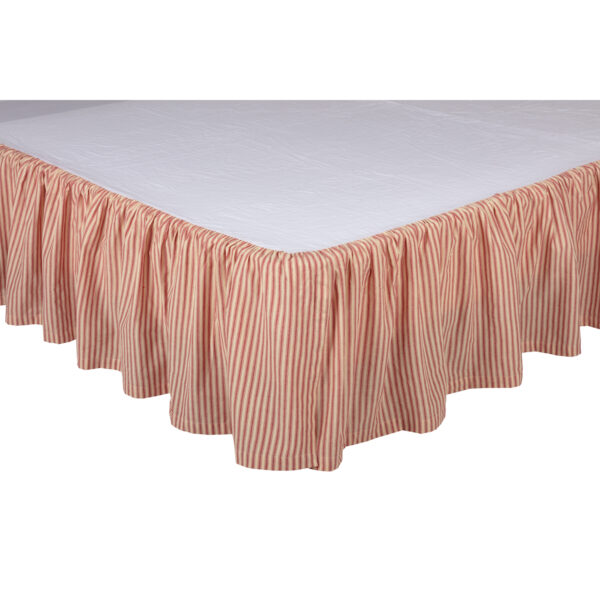 VHC-51950 - Sawyer Mill Red Ticking Stripe Twin Bed Skirt 39x76x16