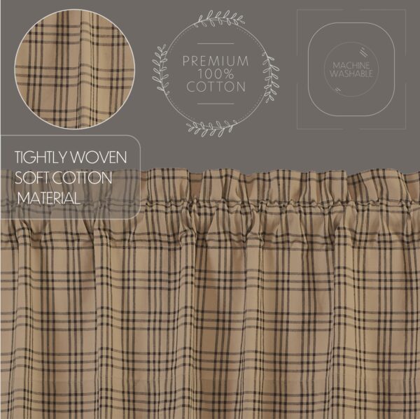 VHC-56757 - Sawyer Mill Charcoal Plaid Prairie Long Panel Curtain Set of 2 84x36x18