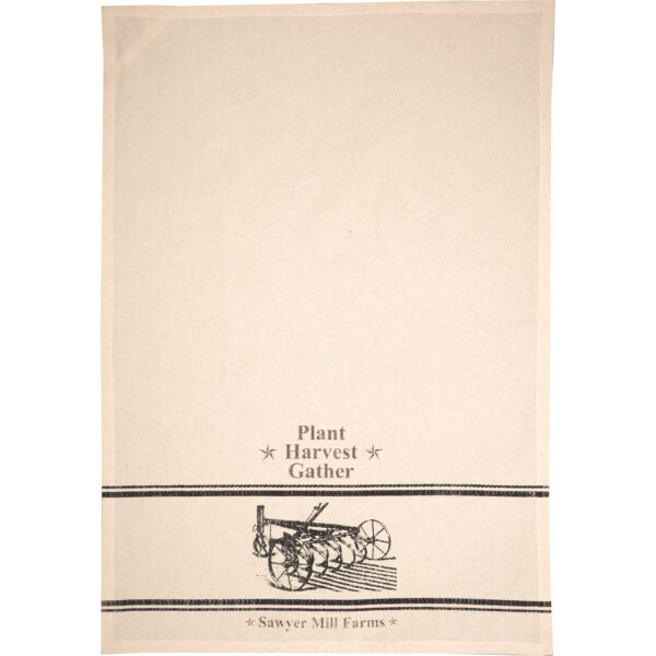 VHC-56759 - Sawyer Mill Charcoal Plow & Corn Muslin Unbleached Natural Tea Towel Set of 2 19x28