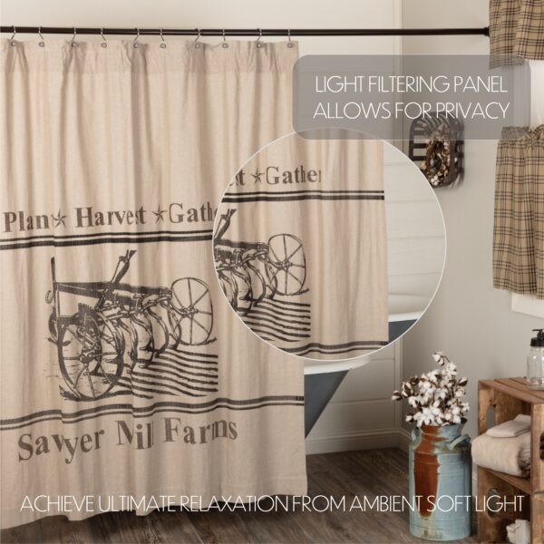 VHC-56763 - Sawyer Mill Charcoal Plow Shower Curtain 72x72