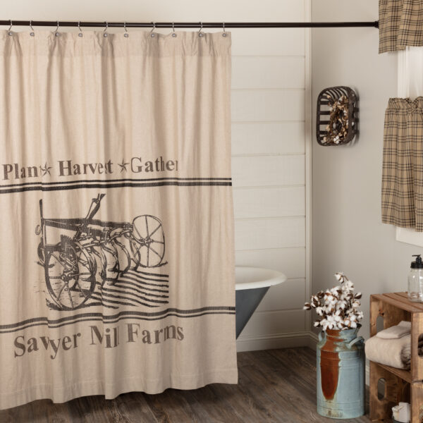 VHC-56763 - Sawyer Mill Charcoal Plow Shower Curtain 72x72