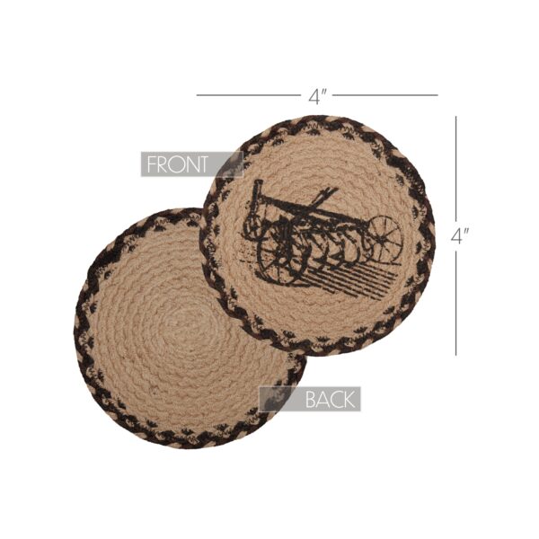 VHC-56767 - Sawyer Mill Charcoal Plow Jute Coaster Set of 6