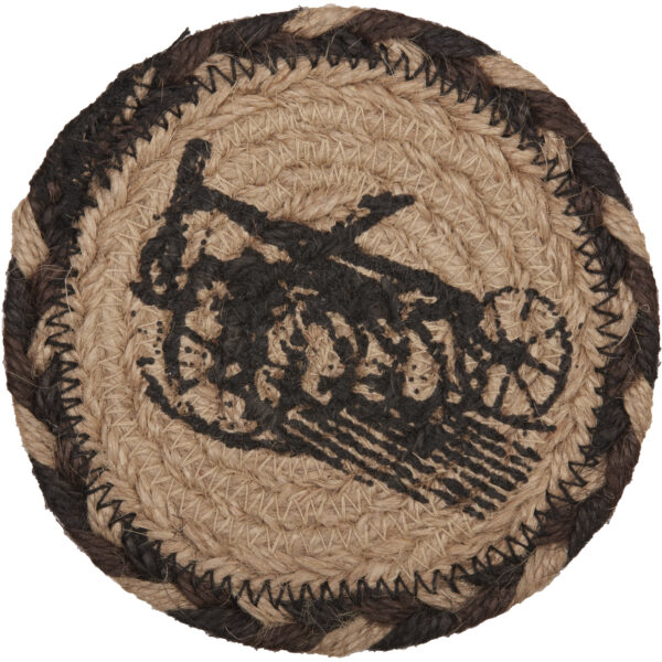 VHC-56767 - Sawyer Mill Charcoal Plow Jute Coaster Set of 6