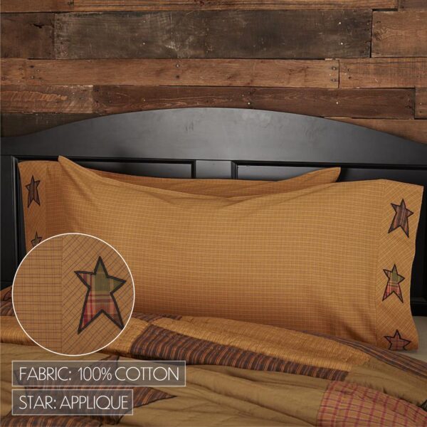 VHC-56782 - Stratton King Pillow Case w/Applique Star Set of 2 21x40