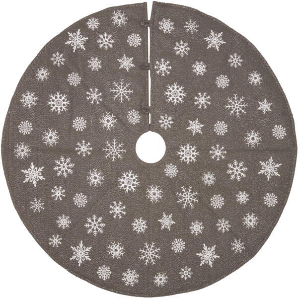 VHC-57374 - Snowflake Burlap Grey Tree Skirt 48