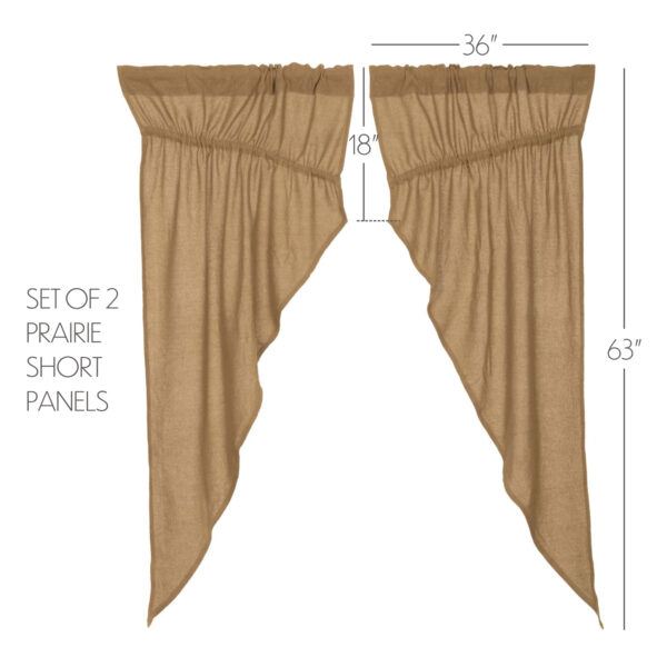 VHC-6170 - Burlap Natural Prairie Curtain Set of 2 63x36x18