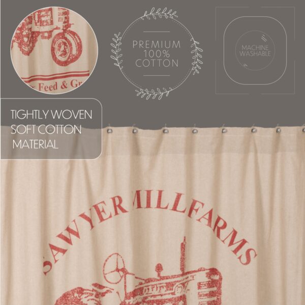 VHC-61763 - Sawyer Mill Red Tractor Shower Curtain 72x72