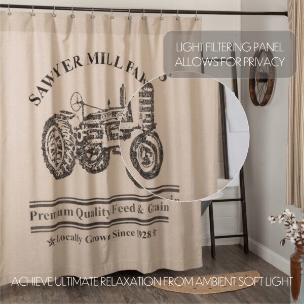 VHC-61765 - Sawyer Mill Charcoal Tractor Shower Curtain 72x72