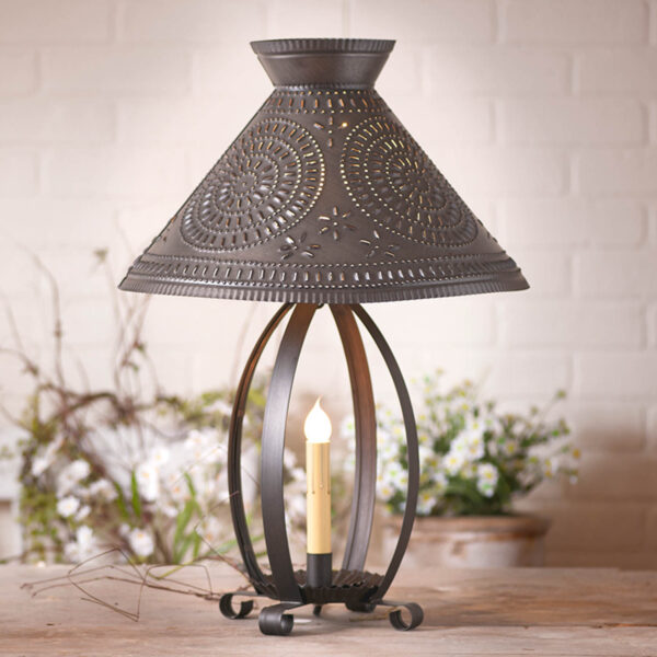 Kettle Black Betsy Ross Lamp with Chisel Shade in Kettle Black Lamps