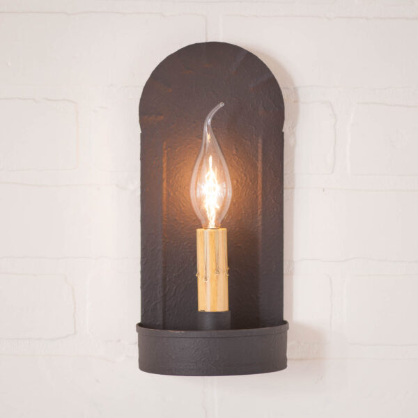 Texured Black Fireplace Sconce in Textured Black Wired Sconces