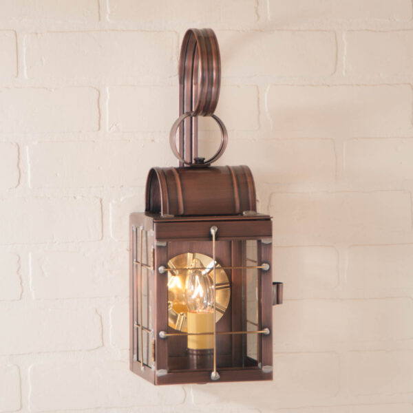 Antiqued Solid Copper Single Wall Lantern in Antique Copper - 1-Light Outdoor Lights