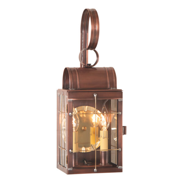 Antiqued Solid Copper Double Wall Lantern in Antique Copper - 2-Light