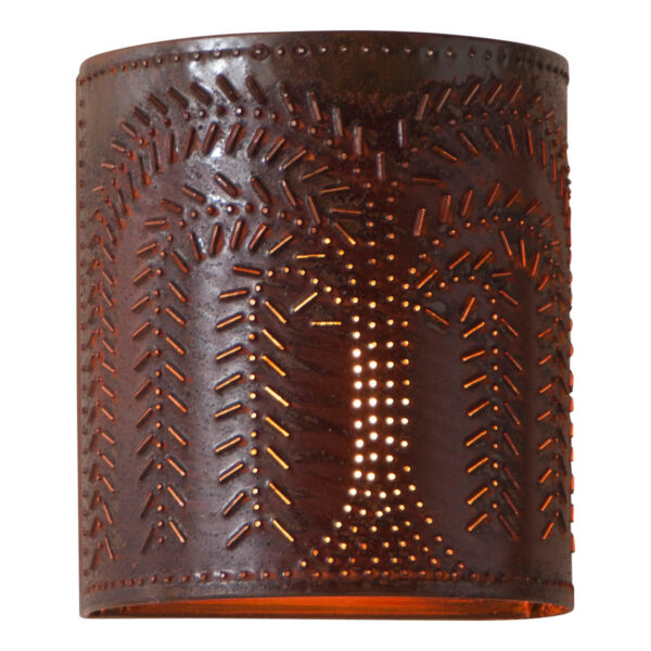 Rustic Tin Willow Sconce Light in Rustic Tin