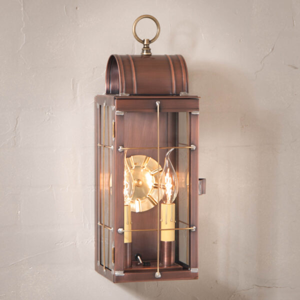 Antiqued Solid Copper Queen Arch Lantern in Antique Copper - 2-Light Outdoor Lights