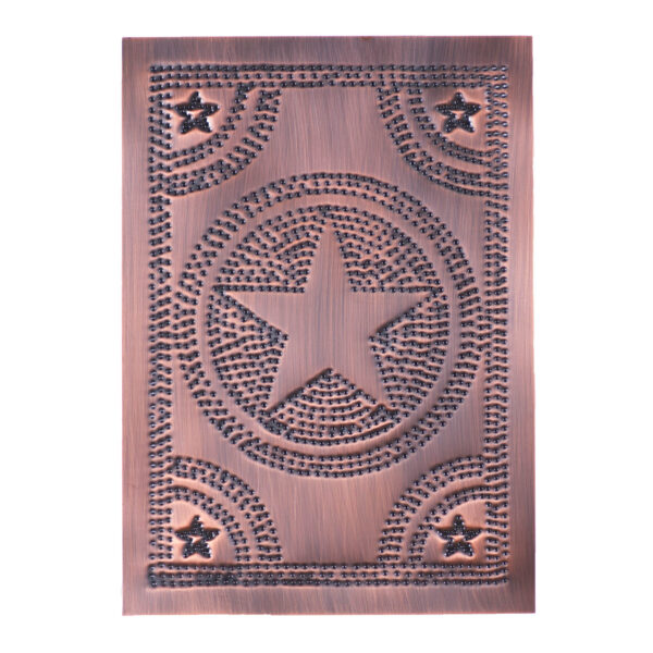 Solid Antiqued Copper Regular Star in Solid Copper Cabinet Panels