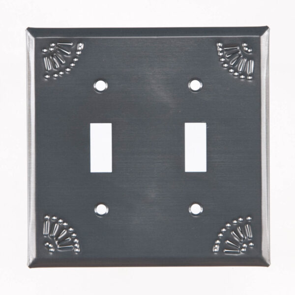 Country Tin Double Switch Cover with Chisel in Country Tin