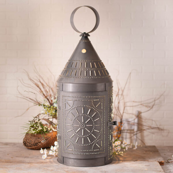 Kettle Black 36-Inch Tinner's Lantern with Chisel in Kettle Black Accent Lights
