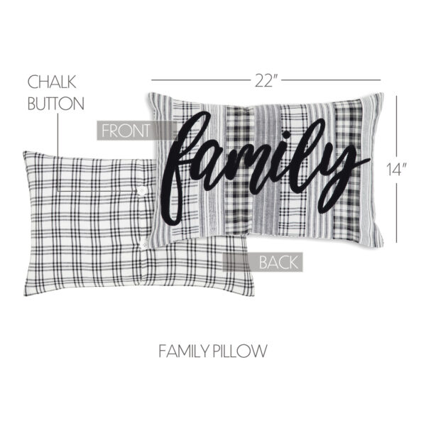 VHC-80447 - Sawyer Mill Black Family Pillow 14x22