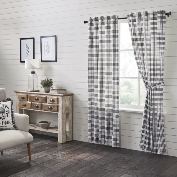 VHC-80467 - Sawyer Mill Black Plaid Panel Set of 2 84x40