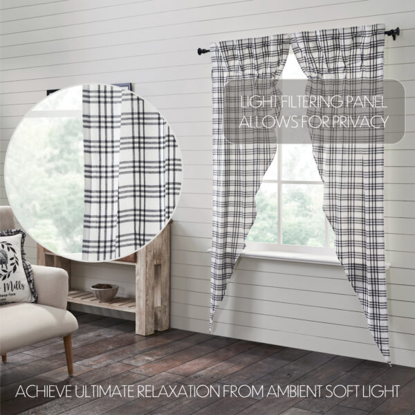 VHC-80469 - Sawyer Mill Black Plaid Prairie Long Panel Set of 2 84x36x18