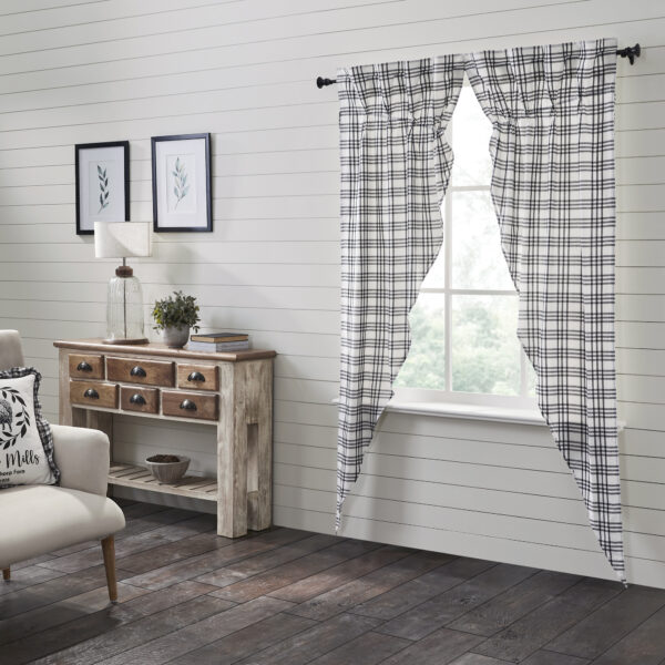 VHC-80469 - Sawyer Mill Black Plaid Prairie Long Panel Set of 2 84x36x18