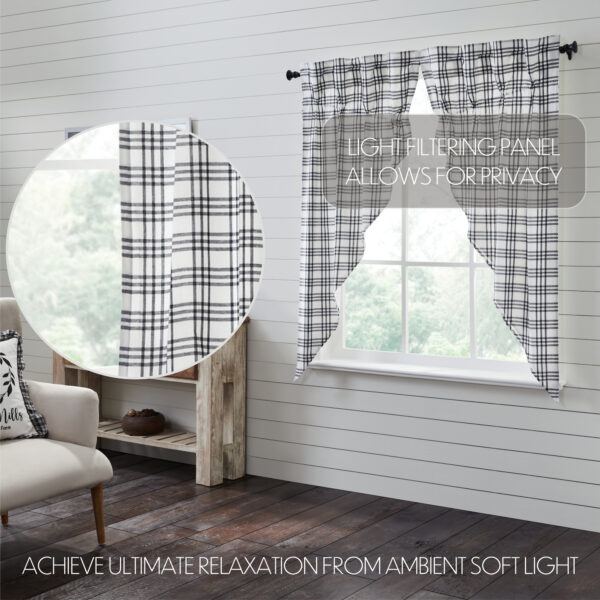 VHC-80470 - Sawyer Mill Black Plaid Prairie Short Panel Set of 2 63x36x18