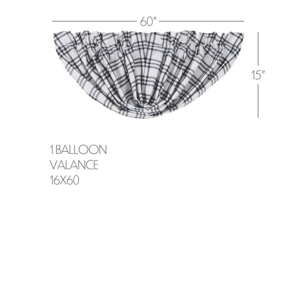 VHC-80478 - Sawyer Mill Black Plaid Balloon Valance 15x60