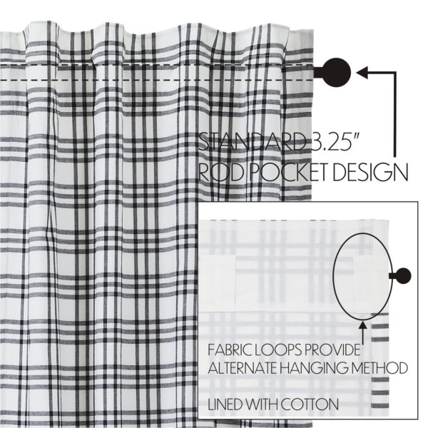 VHC-80478 - Sawyer Mill Black Plaid Balloon Valance 15x60