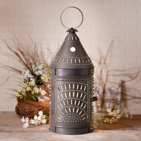 Kettle Black 27-Inch Blacksmith's Lantern with Chisel in Kettle Black Accent Lights