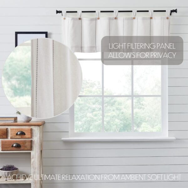 VHC-80500 - Stitched Burlap White Valance 16x60