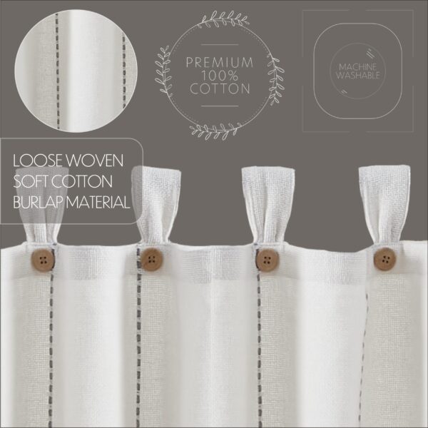 VHC-80500 - Stitched Burlap White Valance 16x60