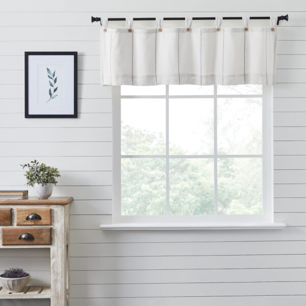 VHC-80500 - Stitched Burlap White Valance 16x60