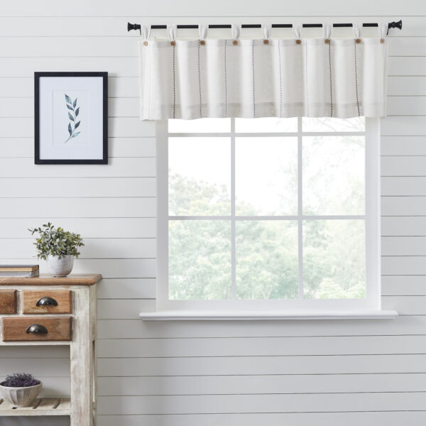 VHC-80501 - Stitched Burlap White Valance 16x72