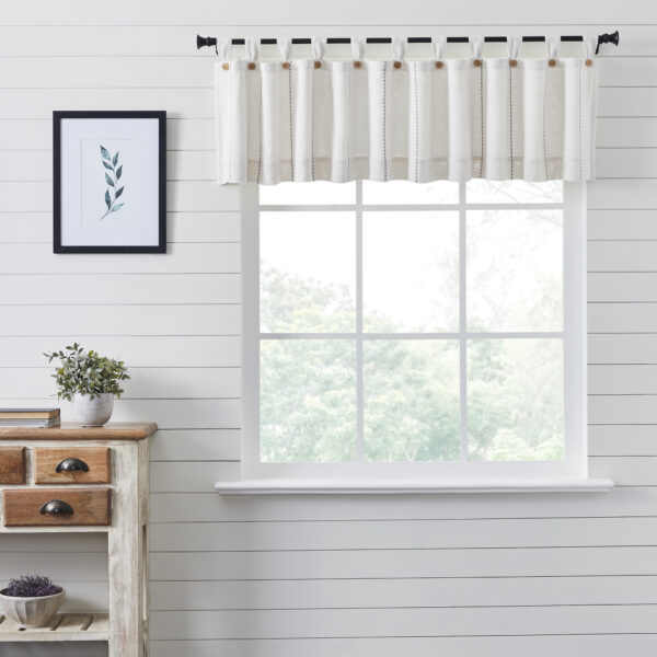 VHC-80502 - Stitched Burlap White Valance 16x90