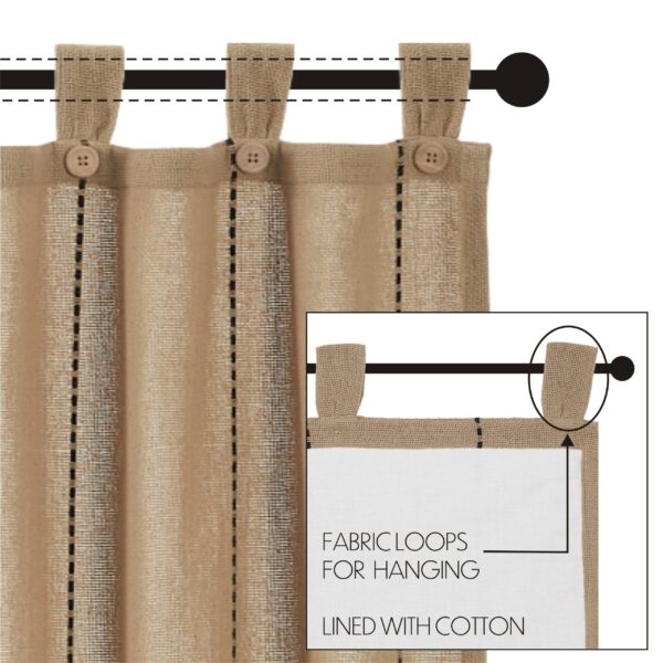 VHC-80507 - Stitched Burlap Natural Valance 16x60