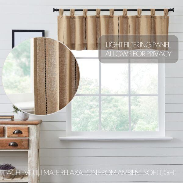 VHC-80508 - Stitched Burlap Natural Valance 16x72