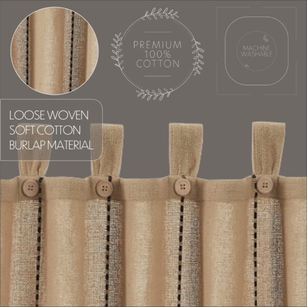 VHC-80508 - Stitched Burlap Natural Valance 16x72