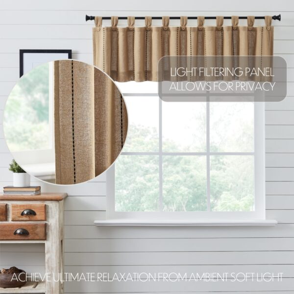 VHC-80509 - Stitched Burlap Natural Valance 16x90