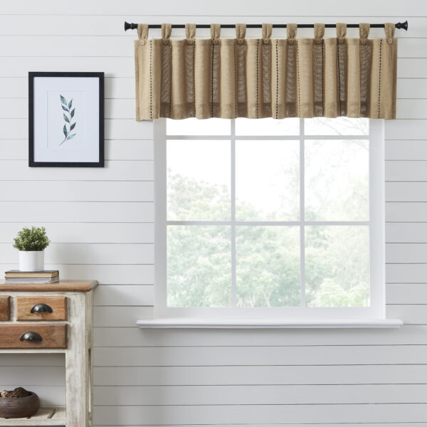 VHC-80509 - Stitched Burlap Natural Valance 16x90