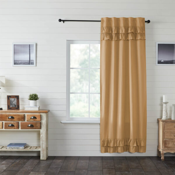 VHC-81305 - Simple Life Flax Khaki Ruffled Panel 96x40