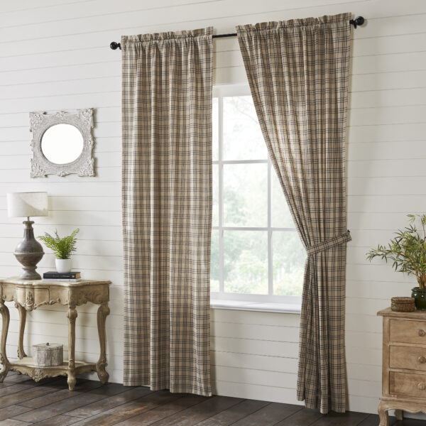 VHC-81496 - Sawyer Mill Charcoal Plaid Panel Set of 2 96x40