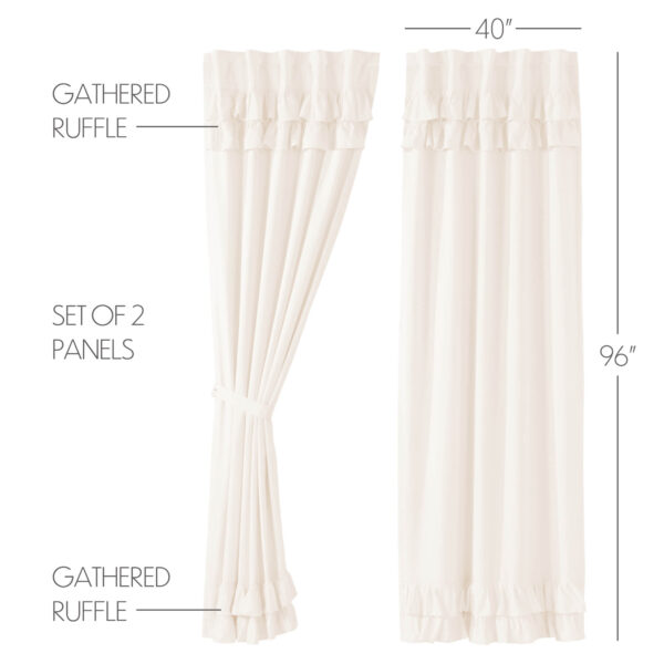 VHC-81499 - Simple Life Flax Antique White Ruffled Panel Set of 2 96x40