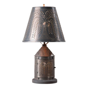 Kettle Black Fireside Lamp with Willow Shade in Kettle Black
