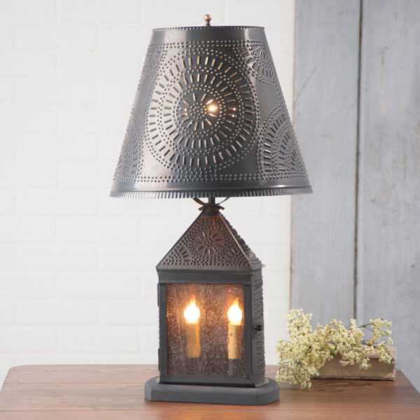 Kettle Black Harbor Lamp with Chisel Shade in Kettle Black Lamps