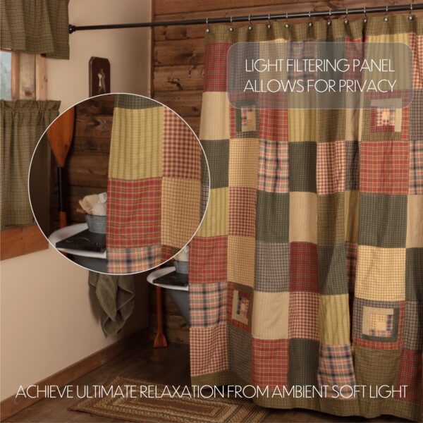 VHC-8298 - Tea Cabin Shower Curtain Patchwork 72x72