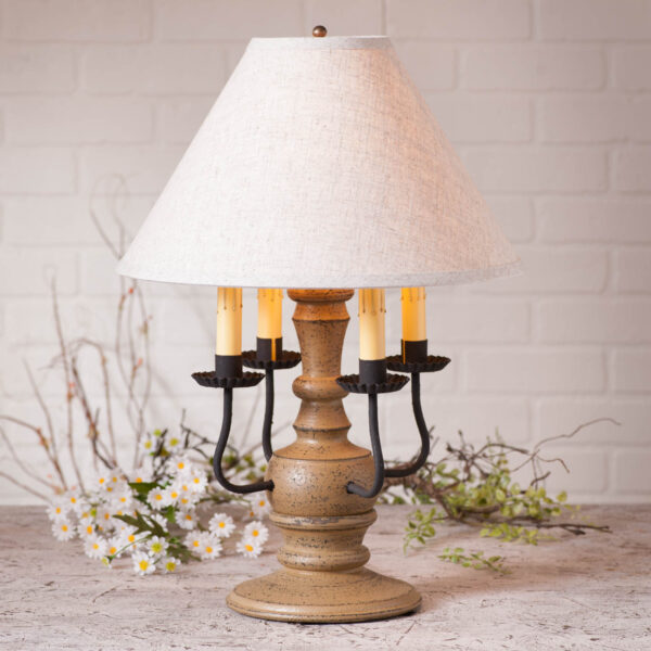 Americana Pearwood Cedar Creek Wood Table Lamp in Americana Pearwood with Fabric Linen Shade Lamps