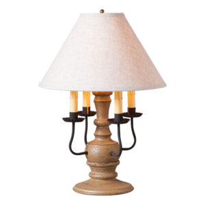 Americana Pearwood Cedar Creek Wood Table Lamp in Americana Pearwood with Fabric Linen Shade